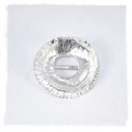 Fold-formed round silver brroch